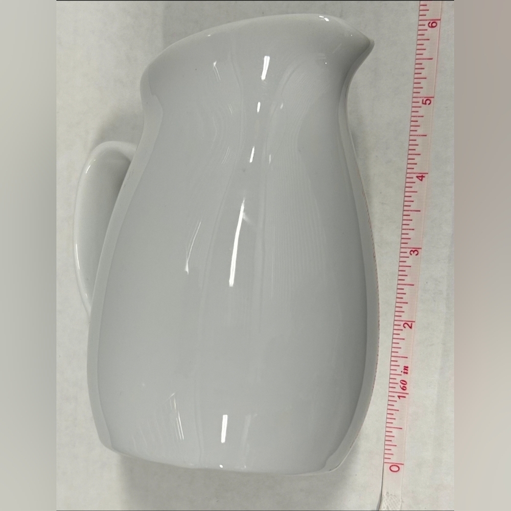 2 Fitz and Floyd Porcelain Creamer Syrup Pitcher White Everyday Juice 5.5” - Picture 7 of 10